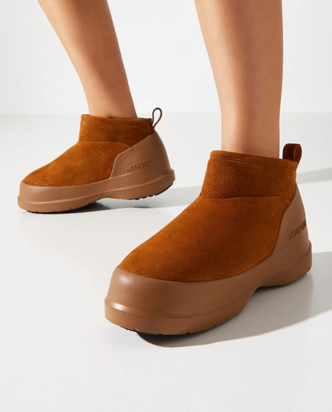 Luna Low Boot Suede Cognac