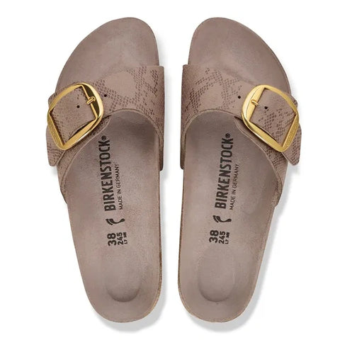 Madrid Big Buckle pitono rašto pilkai taupe