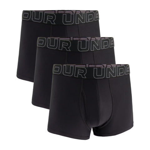UA Performance Tech Solid 3in 3 pk juoda